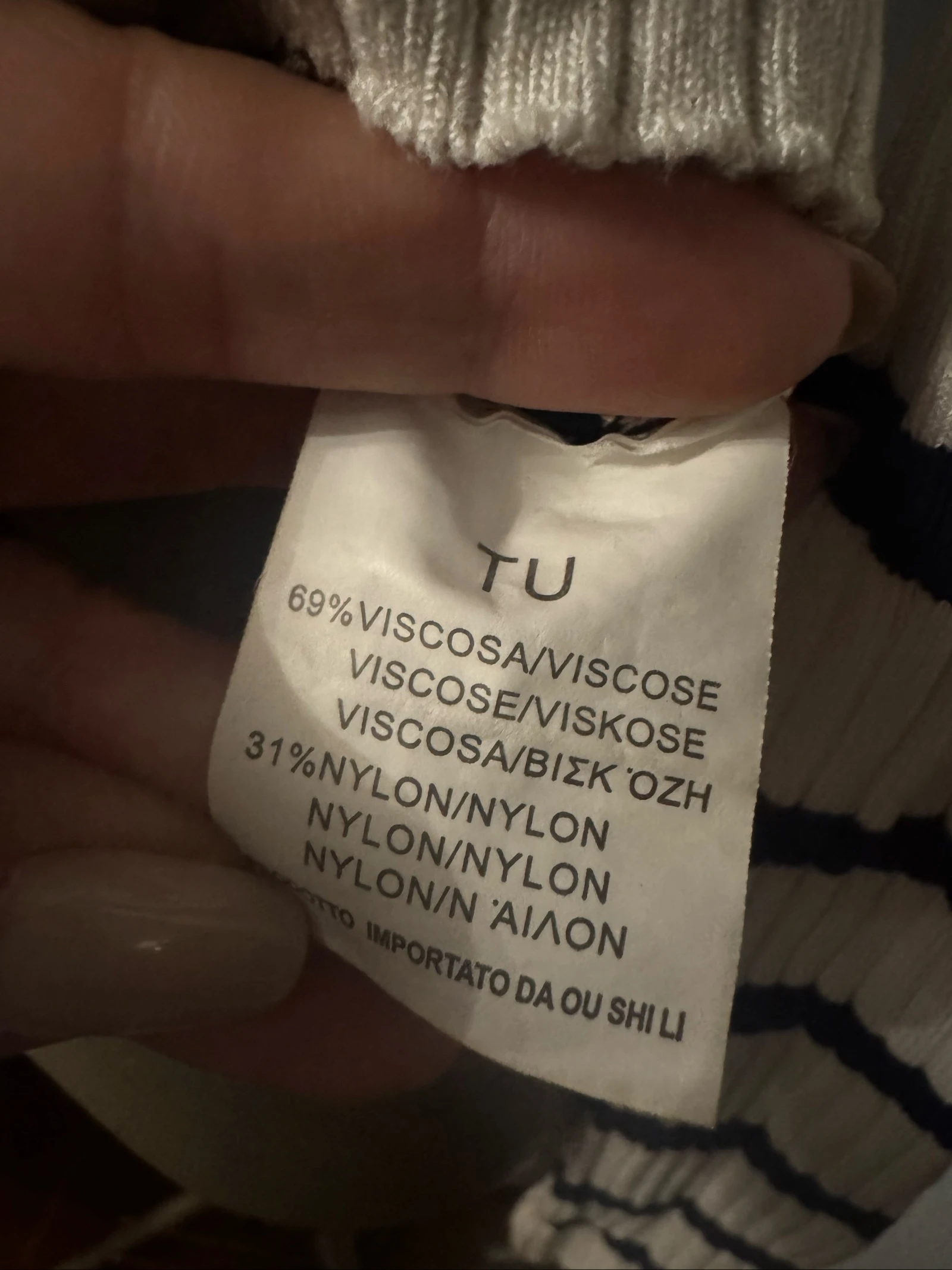 Camisola de Rayas Blanco & Azul Marino | Cuello Polo | Talla Única (equivale a S) – photo 2